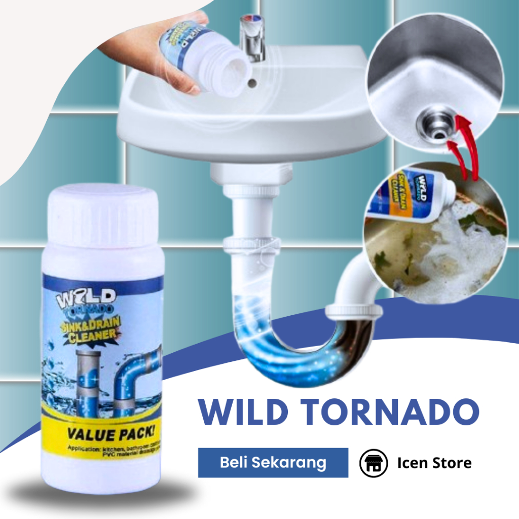 Anti mampet WILD TORNADO pembersih saluran Pipa Air Toilet WC Solusi Wastafel Dapur sumbat dan buntu
