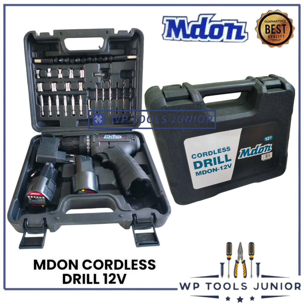 MDON Mesin Bor Baterai Tangan 12V Bor Charger 12 Volt Bor Mini Bor Portable Bor Obeng Listrik Cordle