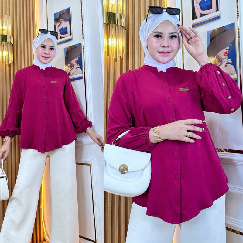 RALYN - BLOUSE SABRINA KEMEJA BALON RAYON TWILL PREMIUM ATASAN JUMBO LD 120 DAN STANDART #1.20