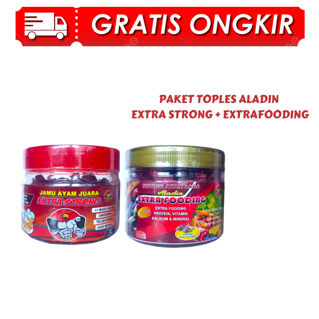 PAKET TOPLES ALADIN (EXTRA STRONG + EXTRA FOODING) - jamu ayam