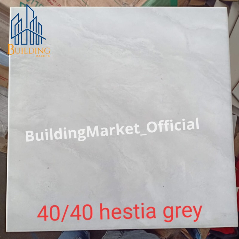 Keramik Lantai 40x40 Hestia Grey/Glossy/Satin/ 1 Dus