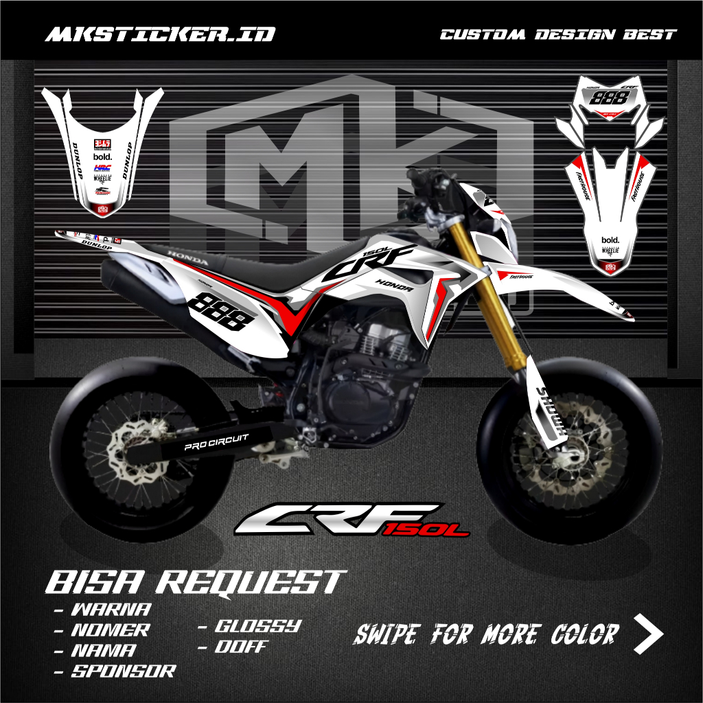 DECAL STICKER CRF 150L FULL BODY DECAL CRF 150L SIMPLE MINIMALIS 006