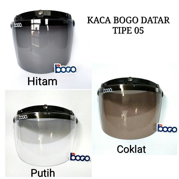 Kaca Helm Bogo Datar Bening / Smoke (Merk Bogo)