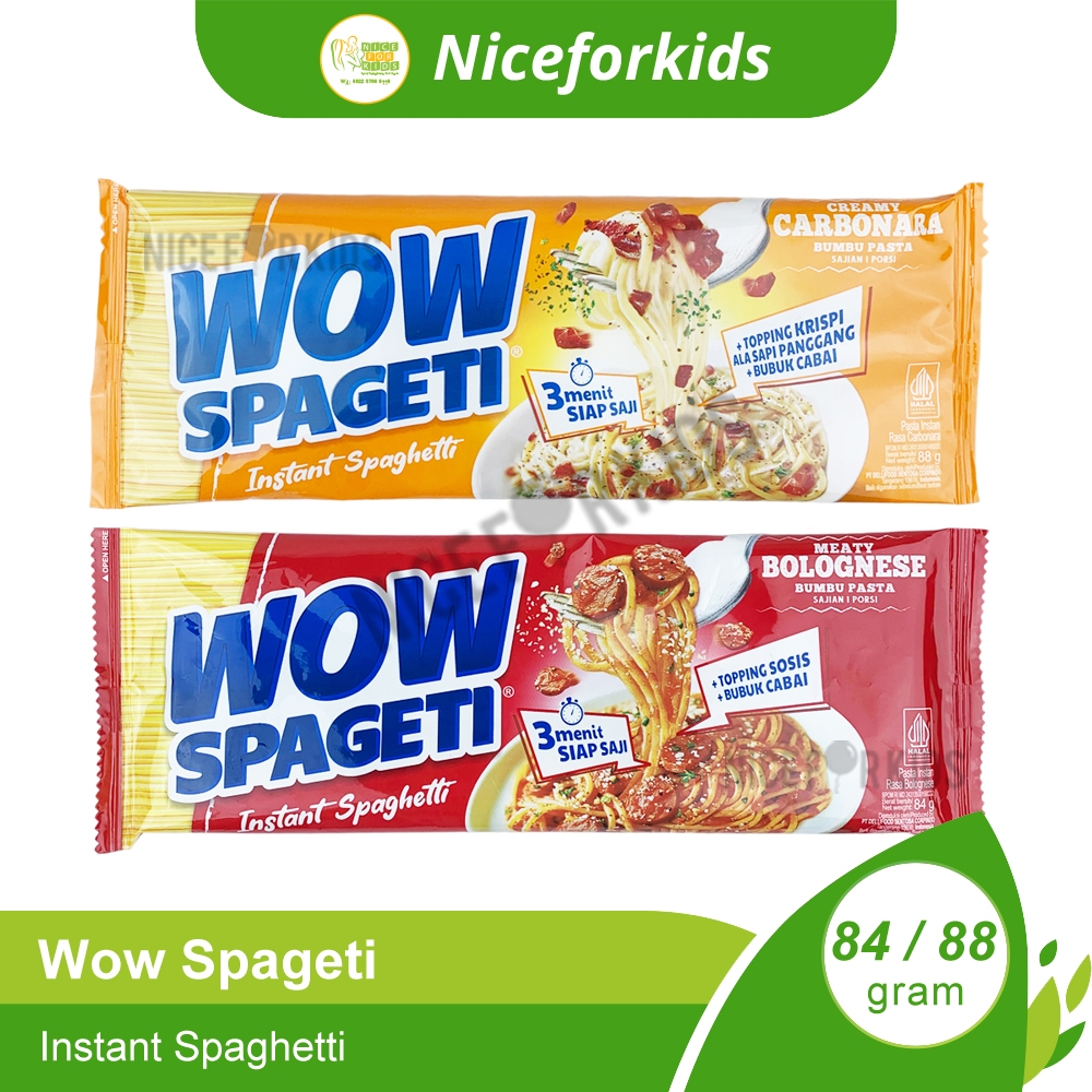 

Wow Spageti Creamy Carbonara 88gr / Meaty Bolognese 84gr / Spageti Instan