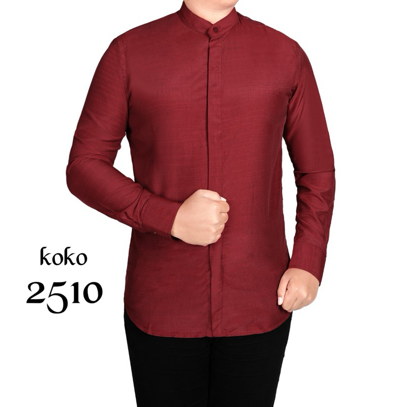 BAJU KOKO LENGAN PANJANG SLIMFIT MOTIF MEWAH TIDAK PASARAN