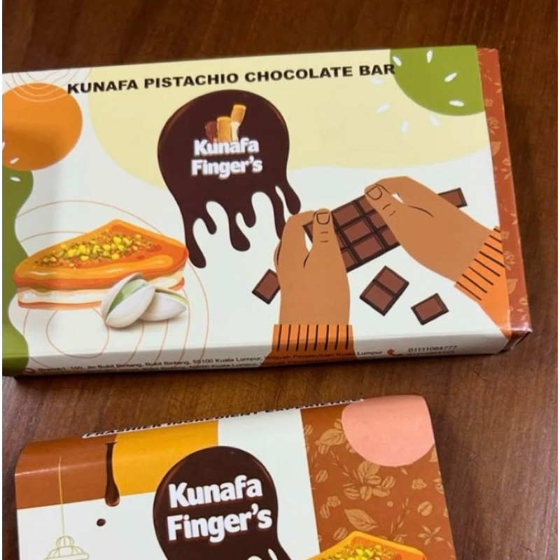 

READY STOCKReady 25 April (BUKAN PO) ~ CHOCOLATE KUNAFA FINGER'S PISTACHIO LOTUS