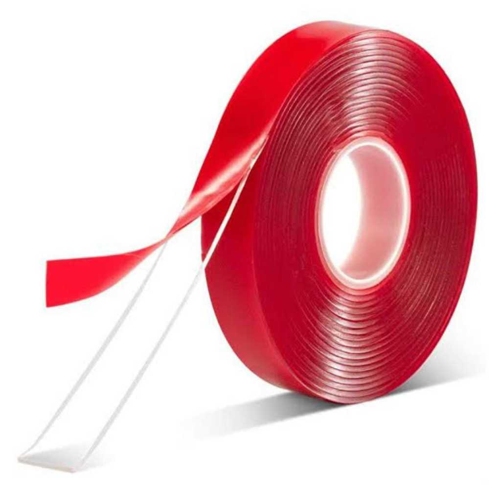 (AUTO IMP) DOUBLE TAPE MERAH SILICON 3M 10MM X 15 METER TRANSPARAN(BENING)