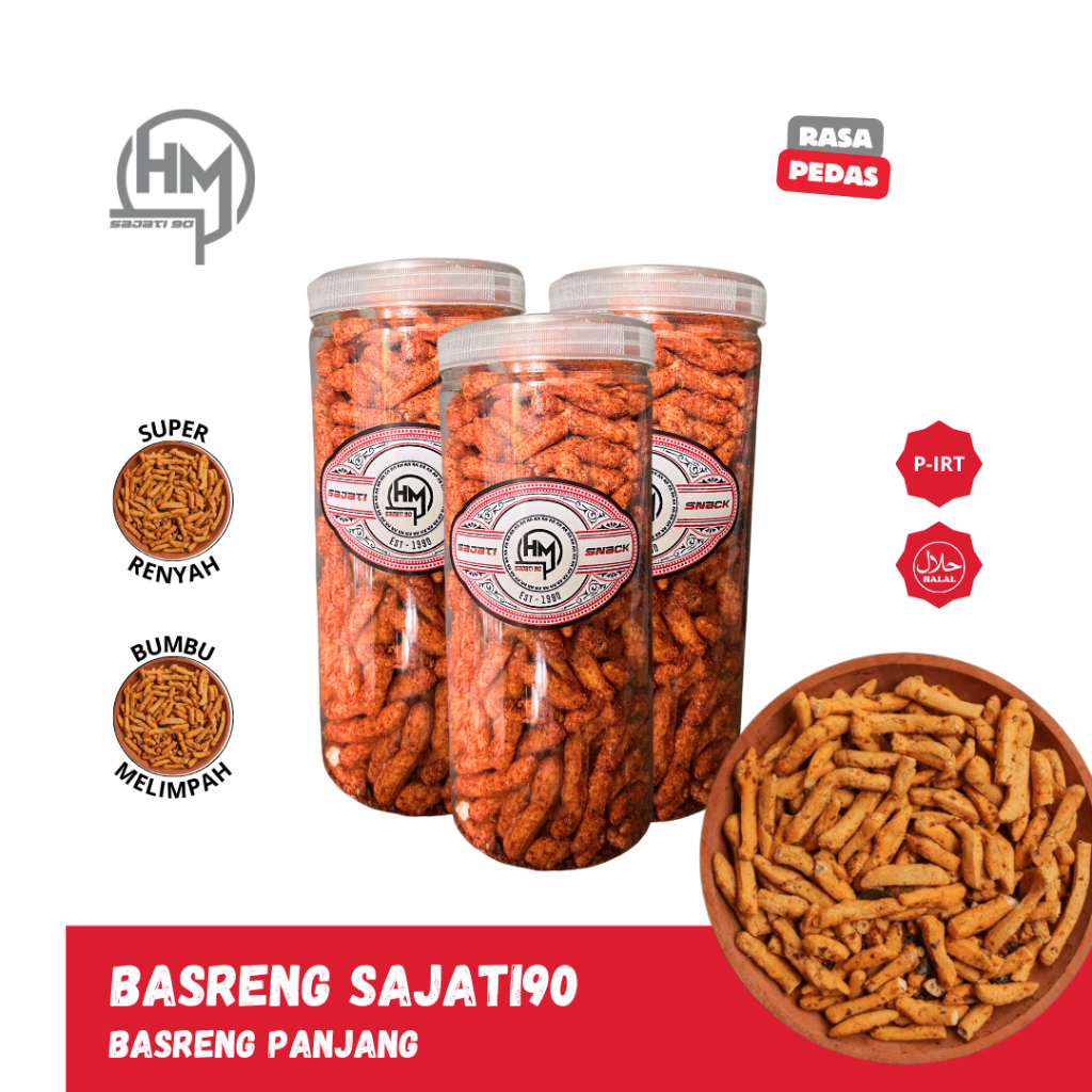 

SAJATI Basreng Panjang Sajati Rasa Pedas Kemasan Toples