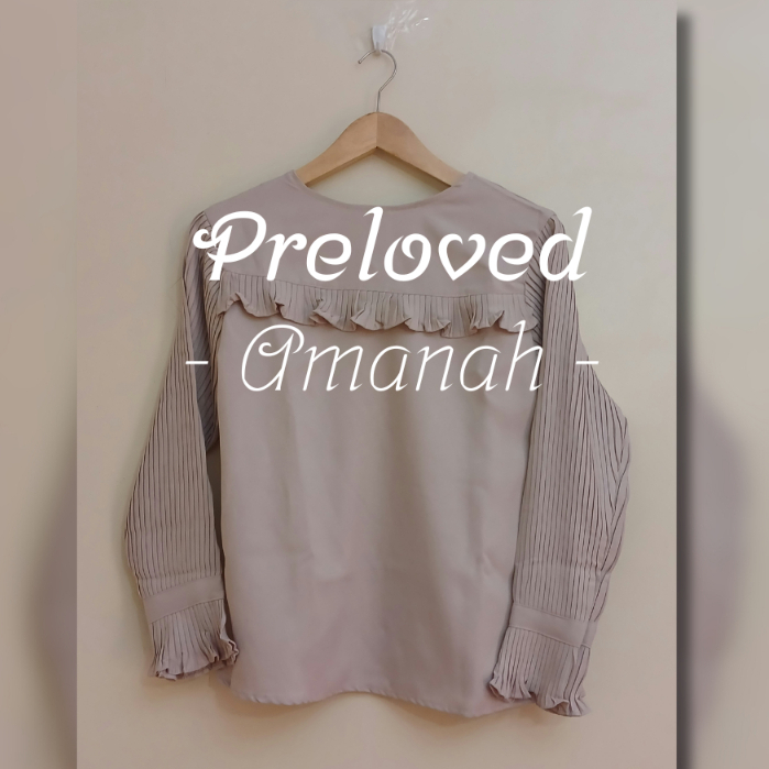 PRELOVED | Blouse Coklat Rempel Dada