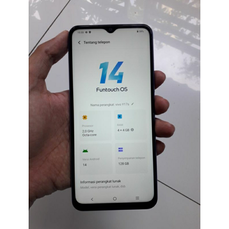 Vivo Y17s 4/128 Sidik Jari Helio G85 50Mp kamera utama Mulus Perfect No Minus Bekas garansi Nasional