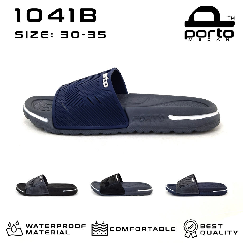 Porto 1041B Sandal Selop Cowok Cewek Anak Remaja Karet
