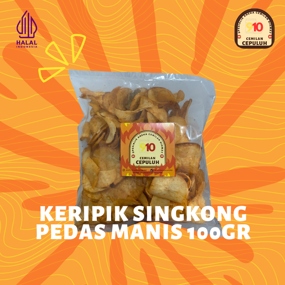 

Keripik Singkong Pedas Manis Cemilan Cepuluh - Extra Renyah 100gr