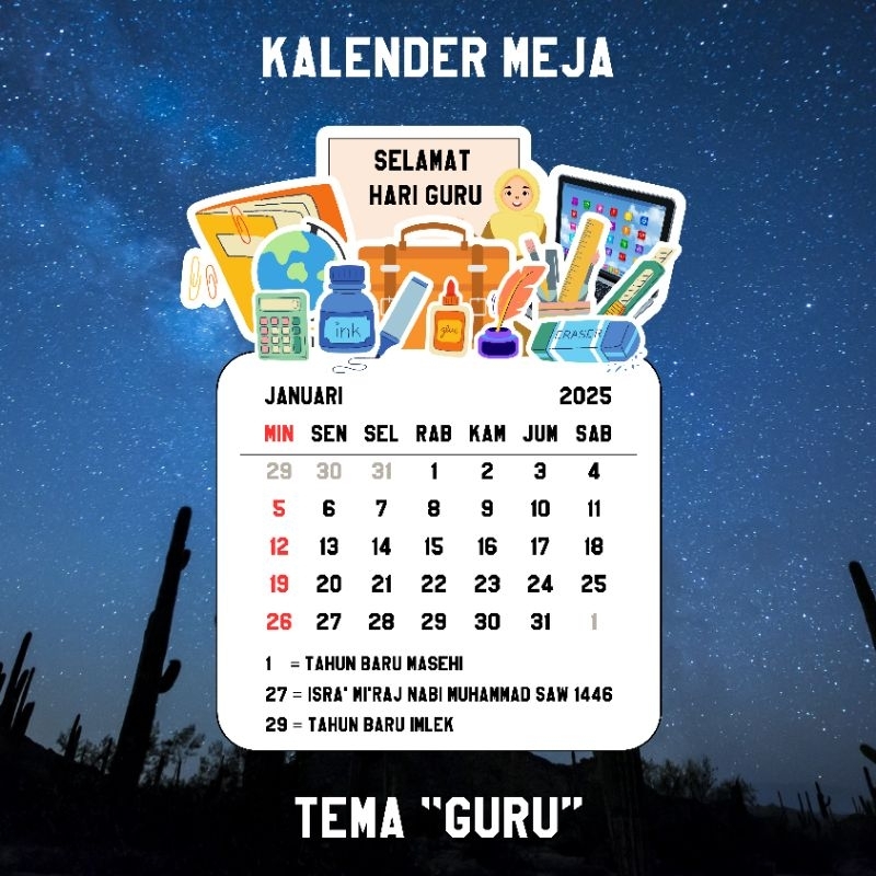 

Mini Gift/Hadiah "Kalender Meja" Hari Guru | Sovenir Ulang Tahun/Pernikahan