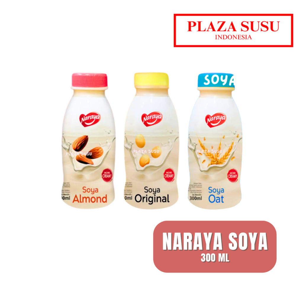 

SUSU SOYA NARAYA 300 ML SOYA ALMOND/SOYA ORIGINAL OAT MINUMAN KEDELAI