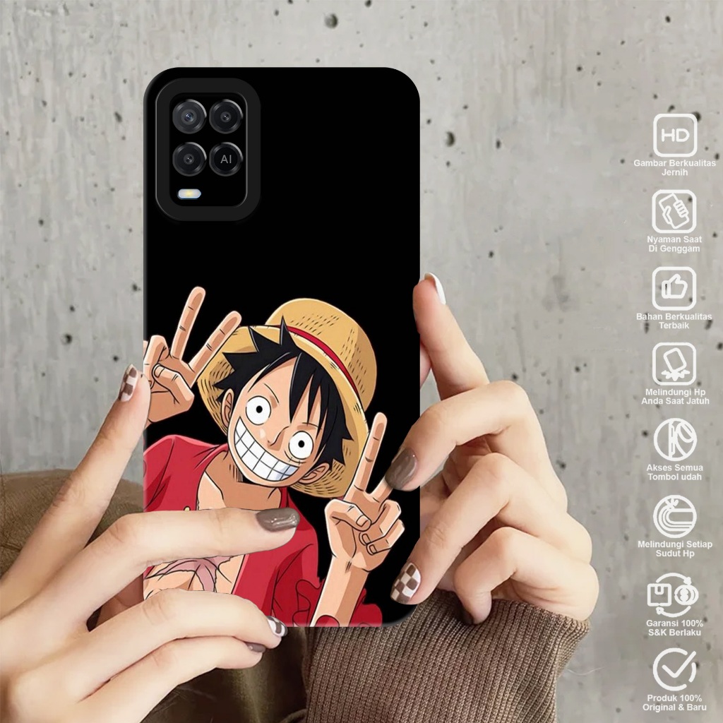 Case Oppo A54 - Softcase Oppo A54 Motif MONKEY D LUFFY - Case Pro Camera - Case Hp Oppo A54 - Casing