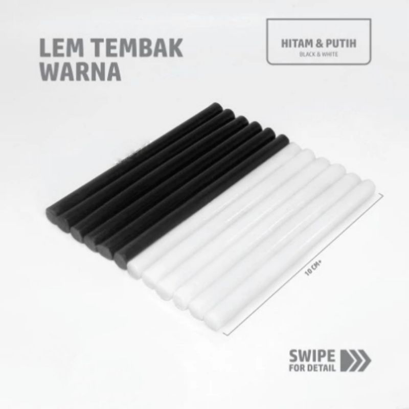 

Isi Lem Tembak Kecil Hitam Putih | Glue Stick Black & White | 0.7 cm