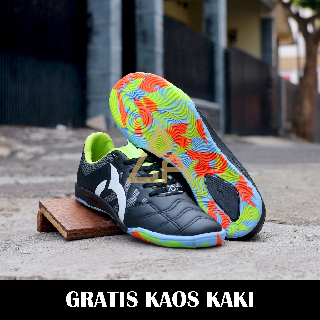 SEPATU FUTSAL JOGOSALA RAMPAGE HITAM PUTIH ABU ARMY SIZE 38 39 40 41 42 43 44 GRATIS KAOS KAKI