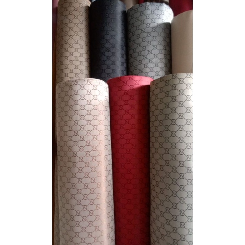 KODE Q58Q kulit jok karbon motif GUCCI 1x148cm dan 5x148cm tas dompet jok sofa kursi aksesoris gantu