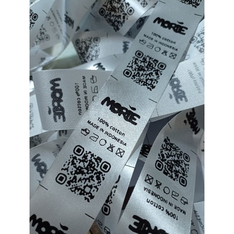 (180 meter) LABEL SATIN CUSTOM / LABEL SATIN HALUS / LABEL BAJU / LABEL TAG WASHING / LABEL HIJAB / 