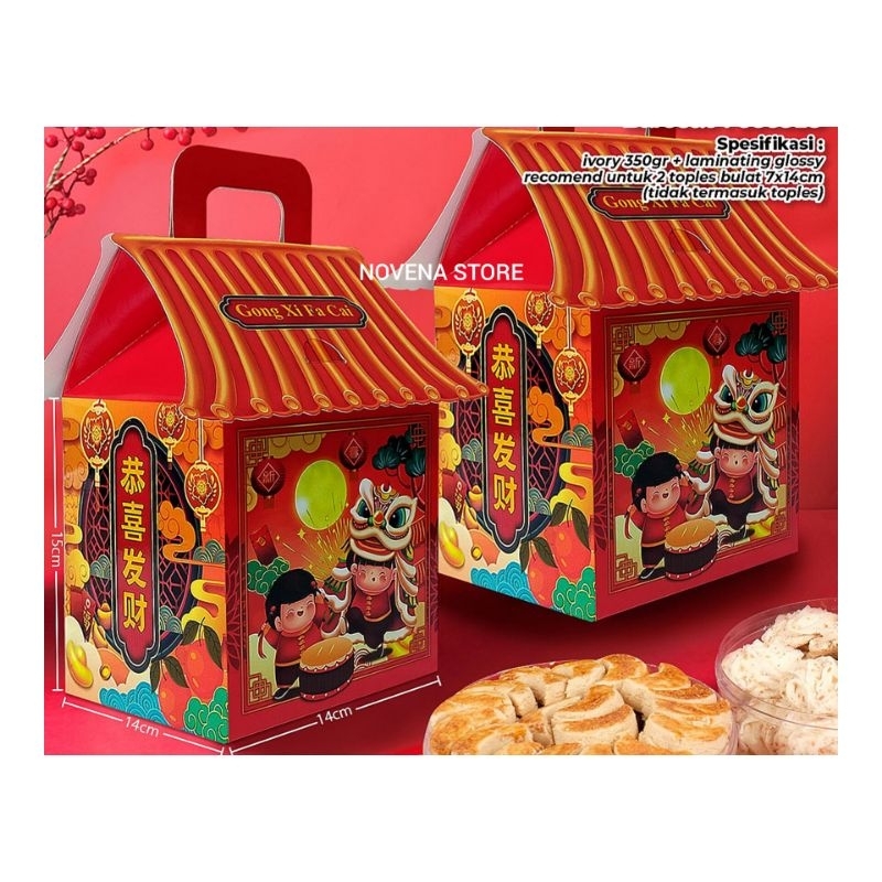 

BOX IMLEK MUAT 2 TOPLES 500g/DUS PACKAGING/KOTAK KADO CNY