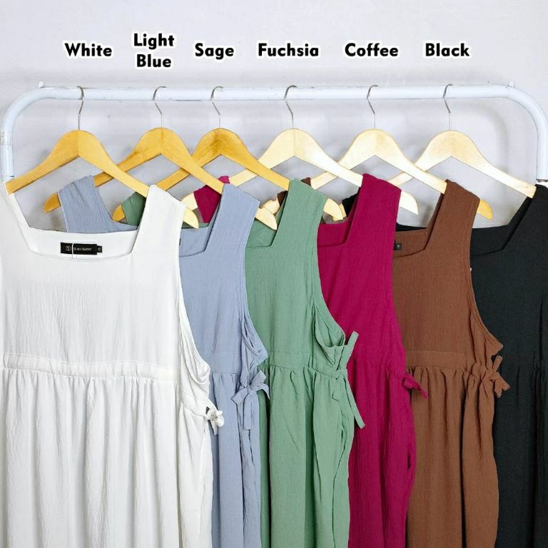KODE N17J overall dress tali serut inner dress tali serut crinkle air flow standard dan jumbo tanpa 