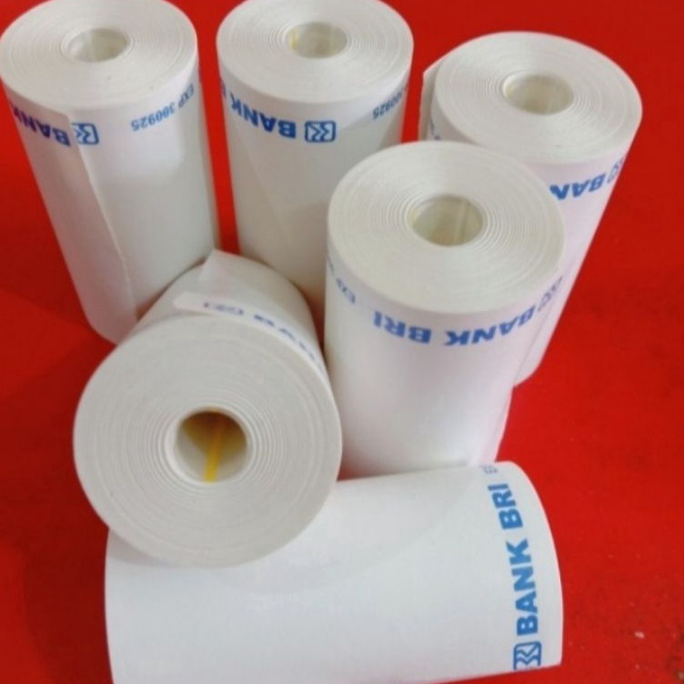 

Borong Irit Kertas kasir thermal logo BRI 57x3 Full paket 1 pcs