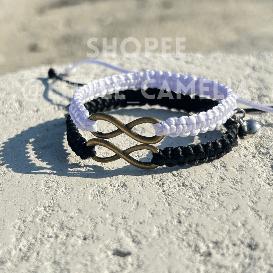 Gelang infinity couple magnetic monochrome / gelang couple infinity monochrome / INFINITY BRACELET B