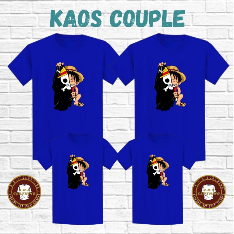 KAOS COUPLE KELUARGA - KAOS ANIME COUPLE - MOTIF ONE PIECE