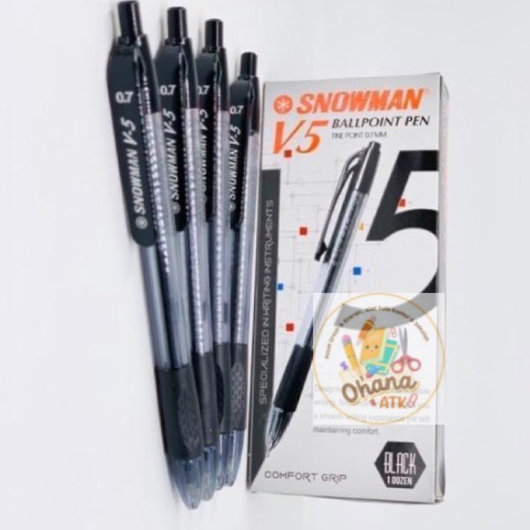 

KODE N58B 1pack Pulpen Snowman V5 7mm Ballpoint Pen