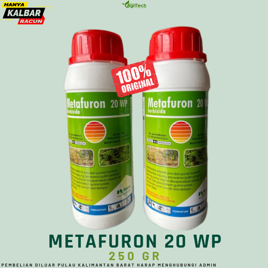METAFURON 20 WG 250 GR BOTOL METIL METSULFURON RACUN GULMA BERDAUN LEBAR PAKIS HERBISIDA BIJI RUMPUT