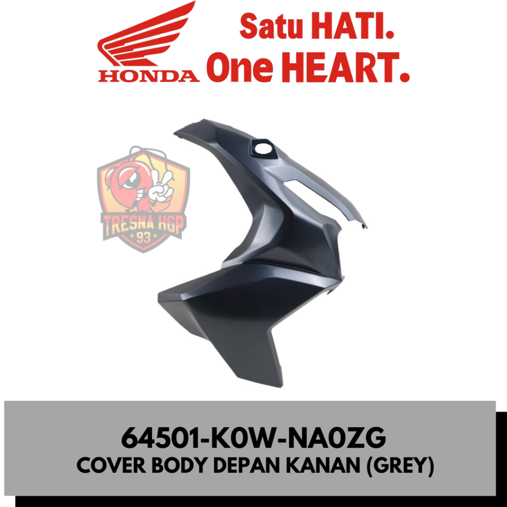64501-K0W-NA0ZG COVER TAMENG DEPAN KANAN (GREY) ADV 160 ORIGINAL | COVER R FRONT SIDE 64501K0WNA0ZG