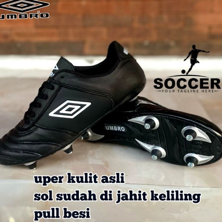 Super Model  sepatu sepak bola kulit asli umbro pull besi BONUS sol sudah di jahit muter