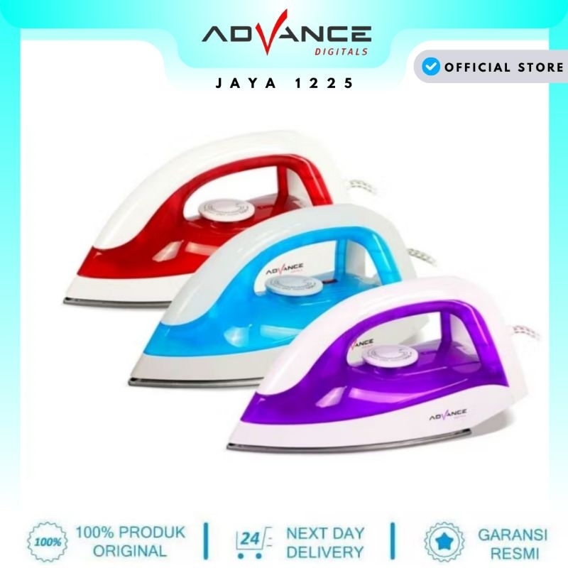 Setrika Uap Advance STK-600 - Pengatur Suhu Sesuai Jenis Kain, Anti Lengket, 3 Warna Tersedia