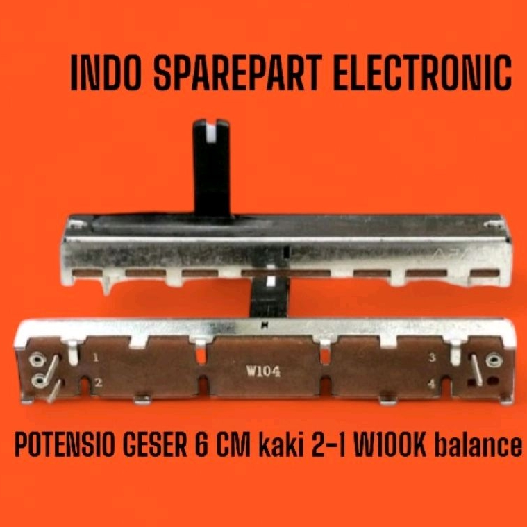 POTENSIO GESER 6 CM KAKI 2-1 W100K BALANCE