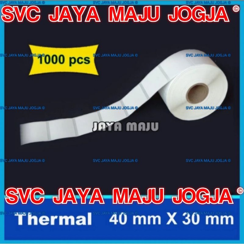 

THERMAL LABEL STICKER 40 x 30 MM 1 LINE 1000 PCS STIKER BARCODE 40x30 MM || LABEL DIRECT THERMAL TANPA RIBBON || 40 X 30 THERMAL TOP COAT - 1 LINE - FACE OUT - ISI 1.000 PCS || 40X30 TOKO ALAT LISTRIK TOKO ELEKTRONIK TOKO VARIASI