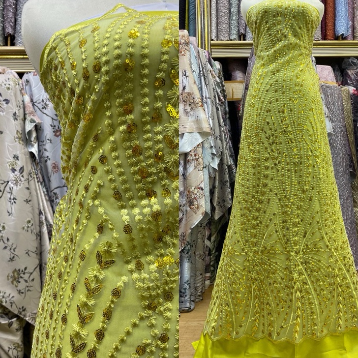 Kain Bahan Tile Modela Bahan Kebaya Tile Payet Sequin Bordir brukat bridesmaids kebaya pesta