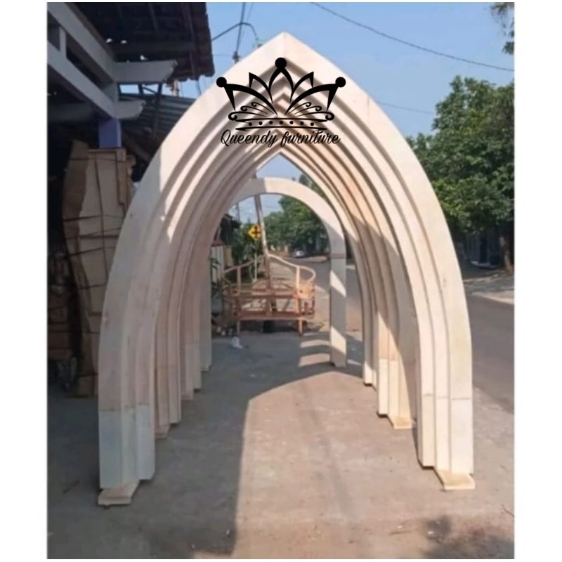 backdrop lorong dekorasi pintu masuk pelaminan