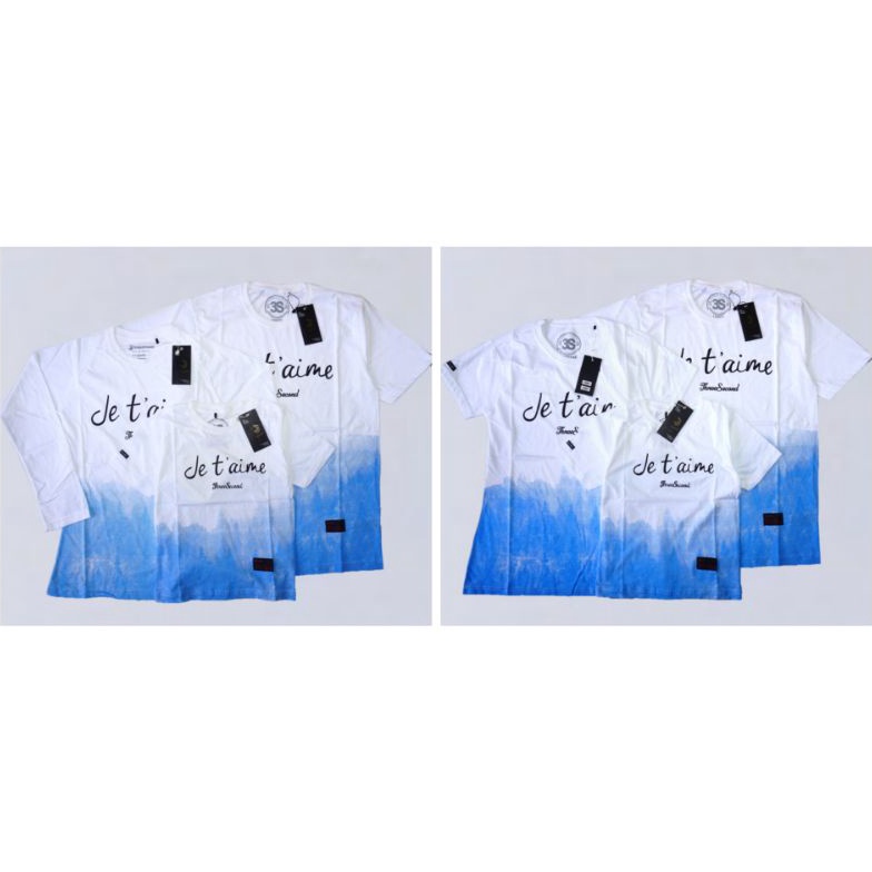 ART W3L3 ANAK 1  1 TAHUN KAOS 3SECOND COUPLE FAMILY KELUARGA je taime WARNA Putih BIRU