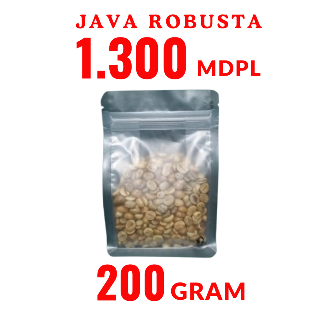 

Biji Kopi Mentah Java Robusta 1300 MDPL Netto 200 gram