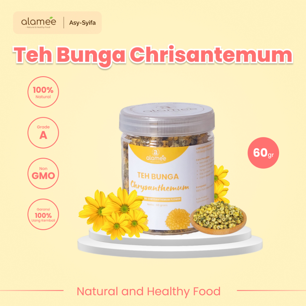 

ALAMEE Teh Bunga Chrysanthemum Tea Krisan Emas Golden Crysant Herbal Alami Organik Crysanthemum 60gr
