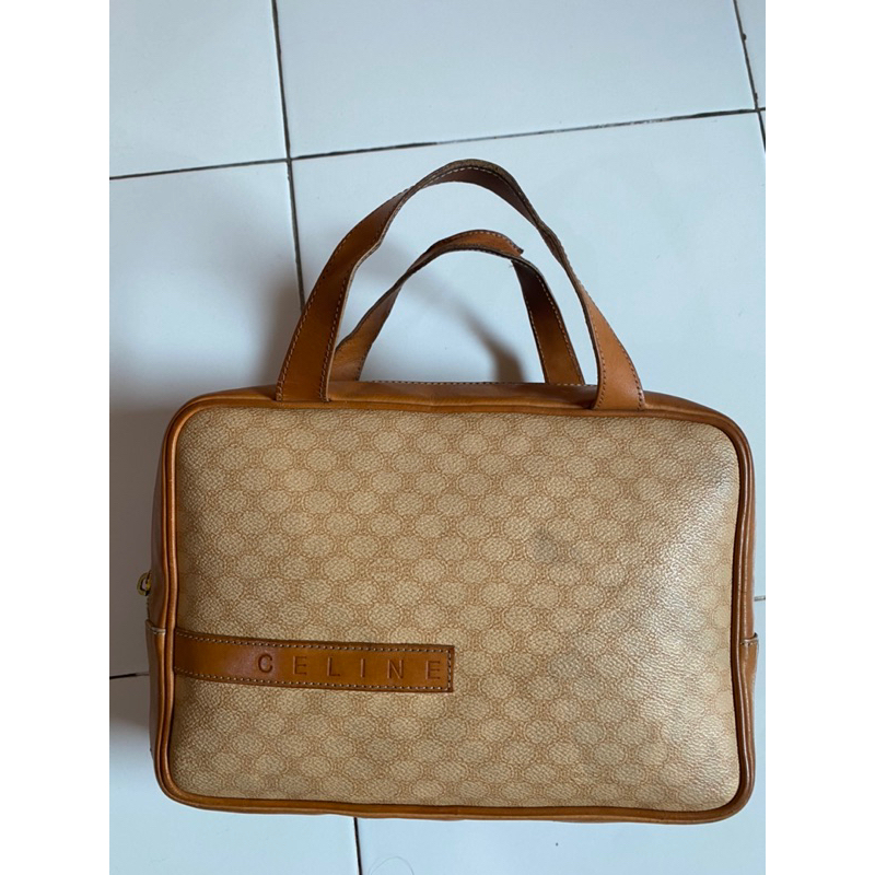 CELINE VINTAGE AUTHENTIC ORIGINAL MACADAM HANDBAG SECOND BEKAS PRELOVED