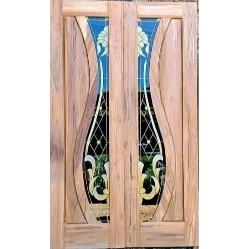 pintu kayu jati asli kering
