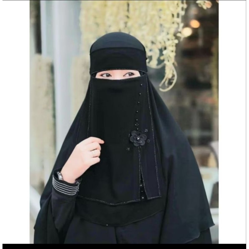 ♥️ Nfshop ♥️ Niqab Bandana Niqab Cadar Niqab Yaman Cadar Bandana Niqab Viral Termurah Niqab Bunga Be