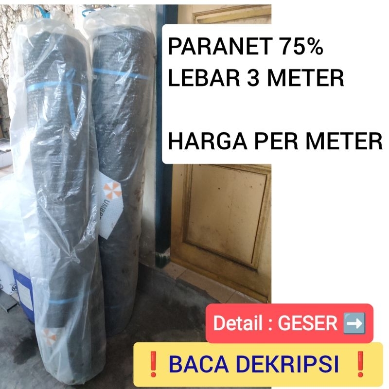 Jaring Paranet 75% Lebar 3meter / Waring Jaring Peneduh Tutup Tanaman , Paranet Anggrek Eceran per m