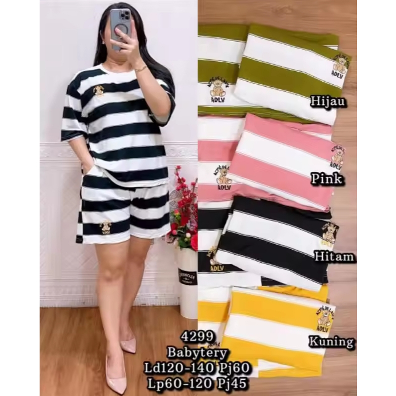 Andin One Set Blaster Setelan Wanita Dewasa Baju Santai Dan Celana Pendek Kekinian