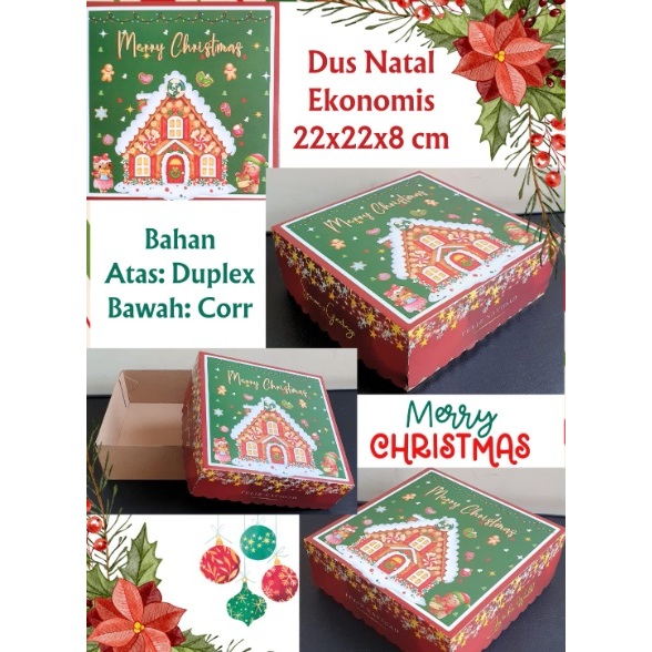 

Dus box hampers natal 22x22x8cm christmas rumah