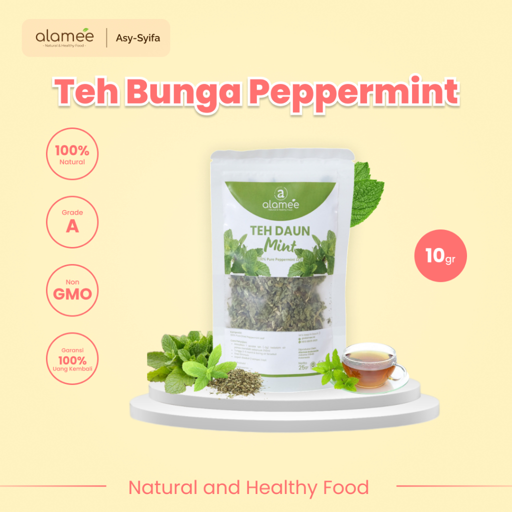 

ALAMEE Peppermint Tea Teh Daun Mint Organik Pappermint Papermint Kering Dried 10gr