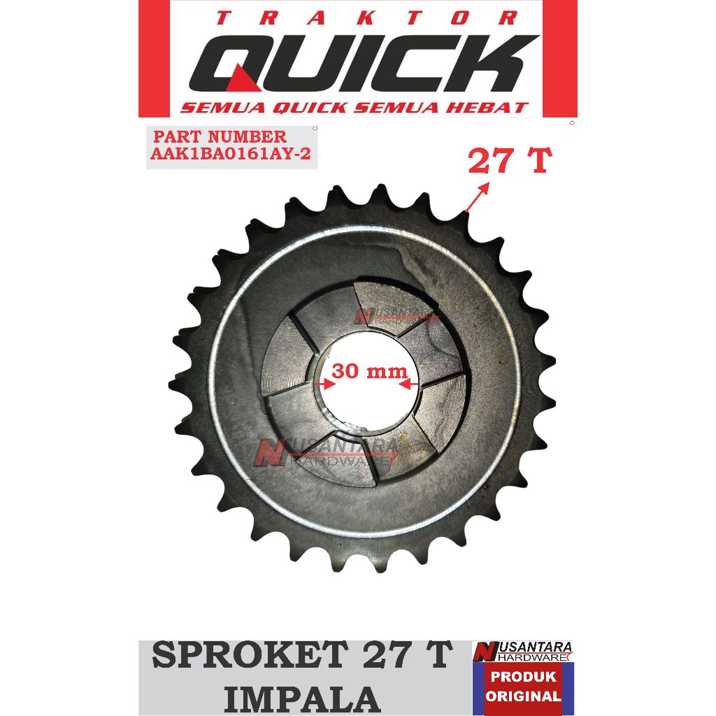 sprocket 27 t traktor impala, gear sprocket 27 t traktor impala, gir sproket traktor, gigi sproket i