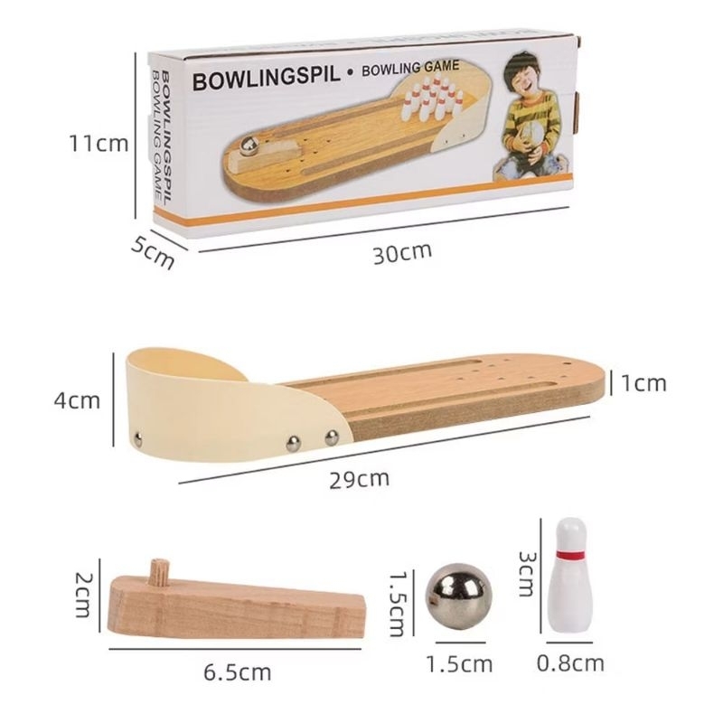 Mainan Bowling Mini Kayu bowling board edukasi anak