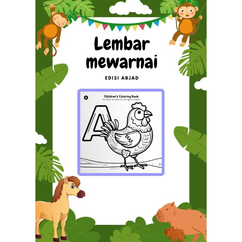 

Gambar mewarnai edisi hewan dengan Abjad